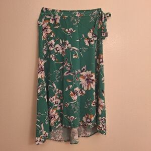 Maurices Green Floral Midi Skirt